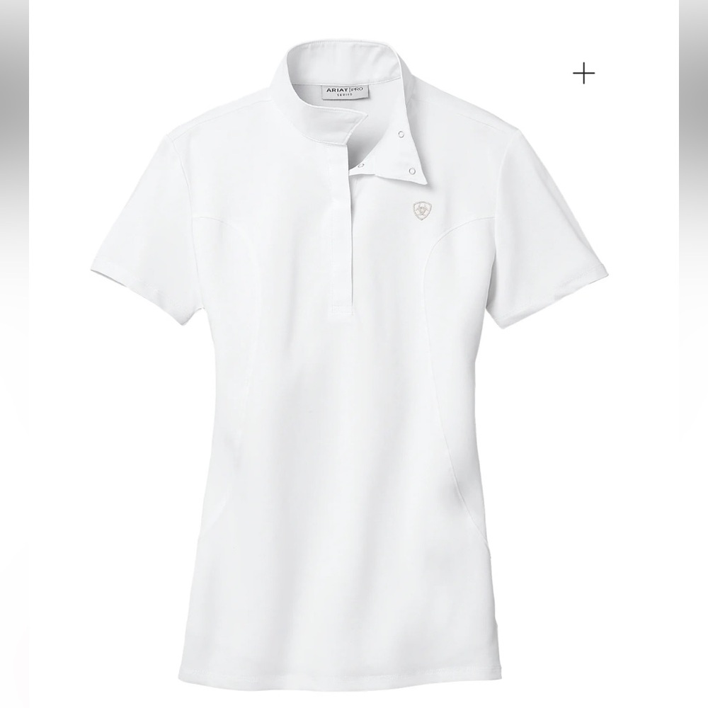Ariat® Ladies’ White Aptos Equestrian Show Short  Sleeve Event Dressage NWOT XS - Picture 3 of 8